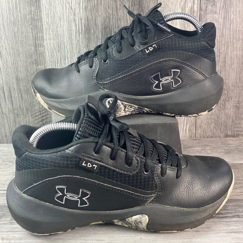 Under Armour Lockdown 6 Basketball Shoes Black White 3028513-004 Youth 7Y Mens 7